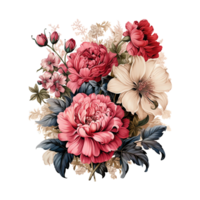 Vintage Flower Png AI Generative