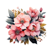 Watercolor Flower Png AI Generative