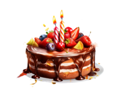 Birthday Cake Png, Happy birthday Cake, birthday Cake Transparent Background AI Generative png