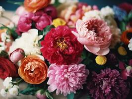 Nostalgic Floral Arrangement - A Medium Format Masterpiece - AI generated photo