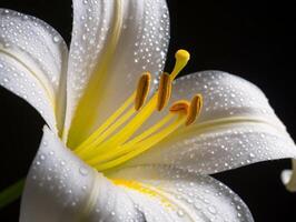 Capturing Delicate Details - A High-Resolution Macro Photograph of a White Lily - AI generated photo