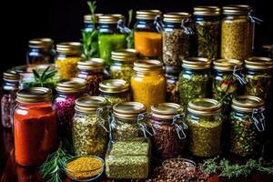 Savor the Details - A Macro Shot of Delicious Herbs and Spices - AI generated photo