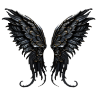 schwarz böse Flügel, ausgeschnitten, ai generativ png