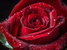 Amplifying the Beauty of a Red Rose - Macro Photography with a Blurred Background - photo