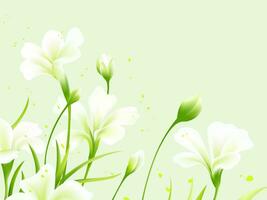 Vector hand painted spring green flower