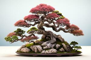 Japanese bonsai plants in pots photo
