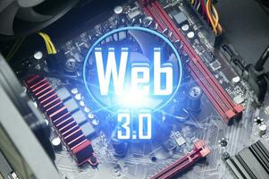 Digital communication concept and technology WEB 3.0 and AI development photo