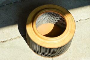 Car engine air filter, old condition photo