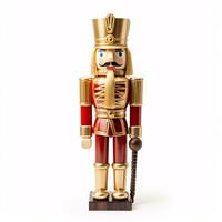 AI generative Wooden Christmas nutcracker isolated on clear white background photo