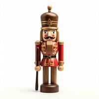 AI generative Wooden Christmas nutcracker isolated on clear white background photo