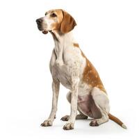 Finnish hound breed dog isolated on a white background photo