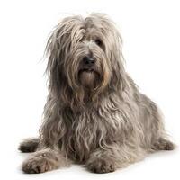 Bergamasco breed dog isolated on a white background photo