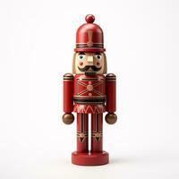 AI generative Wooden Christmas nutcracker isolated on clear white background photo