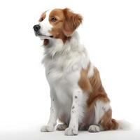 Kooiker hond jeon breed dog isolated on a white background photo