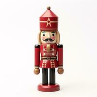 AI generative Wooden Christmas nutcracker isolated on clear white background photo