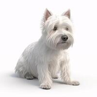 west highland white terrier breed dog isolated on a clear white background photo