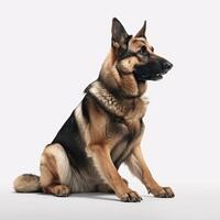 Germen shepherd dog breed dog isolated on a clear white background photo