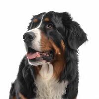 Bernese mountain dog breed dog isolated on a bright white background photo