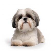 shihtzu breed dog isolated on a bright white background photo