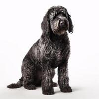 portuguese water dog breed dog isolated on a bright white background photo