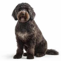 Spanish Waterdog breed dog isolated on a white background photo