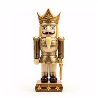 AI generative Wooden Christmas nutcracker isolated on clear white background photo