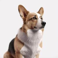 Cardigan Welsh Corgi breed dog isolated on a clear white background photo