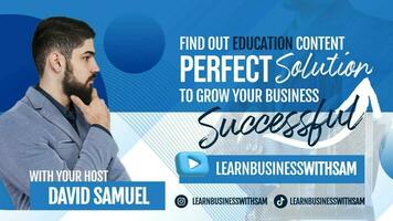 Business Guru Banner with Modern Business Gradient Blue White Style template