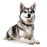 Alaskan Klee Kai breed dog isolated on a white background photo