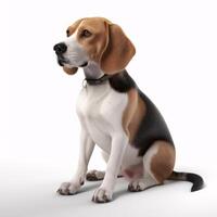 Beagle breed dog isolated on a clear white background photo