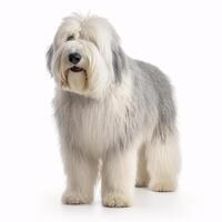 Old english sheep dog breed dog isolated on a clear white background photo