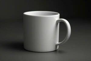 A white coffee mug on a black background AI Generated photo