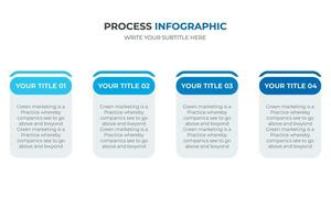 Business infographics. Timeline design rectangular template with icons and 4 options, steps or process. Vector illustration.