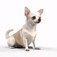 ai generativo chihuahua raza perro aislado en un brillante blanco antecedentes foto