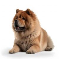 chow chow breed dog isolated on a clear white background photo