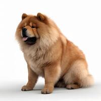 Chow chow breed dog isolated on a bright white background photo