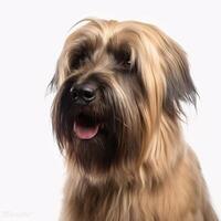 ai generativo briard raza perro aislado en un blanco antecedentes foto