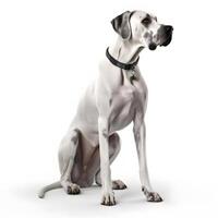 Great dane breed dog isolated on a bright white background photo