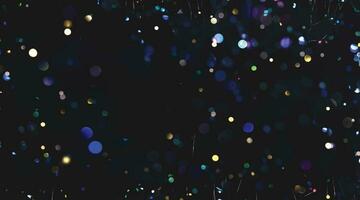 background of abstract glitter lights. blue, gold and black. de focused. vector