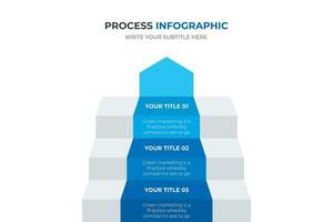 3 escaleras de pasos, plantilla de elemento infográfico, vector de diseño de diseño con diagrama de flecha de lista