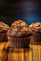 chocolate muffins AI Generated photo