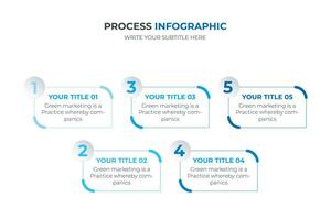 Infographic, Report, Workflow, Business, and Stage Marketing leaf style presentation formats have 6 options to work with as a process. vector