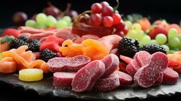 Jelly fruits banner background photo