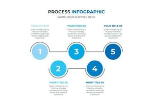 Infographic design template. Timeline concept with 5 steps. Can be used for workflow layout, diagram, banner, webdesign. Vector illustration