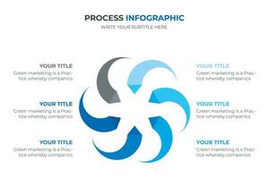 Arrows with 6 parts steps or options vector origami infographic design template