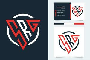Initial Letter S R G triangle monogram modern logo Red and Black vector