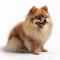 Pomeranian breed dog isolated on a clear white background photo