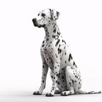 Dalmatian breed dog isolated on a bright white background photo