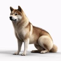 Akita breed dog isolated on a bright white background photo