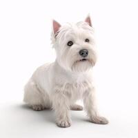 west highland white terrier breed dog isolated on a clear white background photo